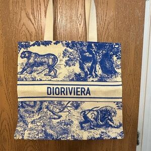 Dior Blue and Cream Dioriviera Tote Bag